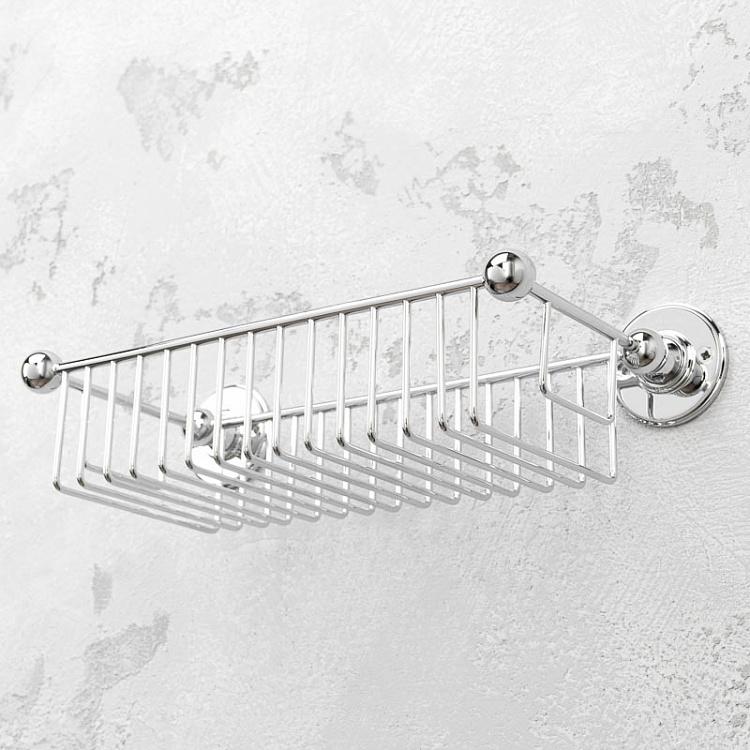 Прямоугольная глубокая полка-решётка цвета хром, L Shelf Basket Chrome Large