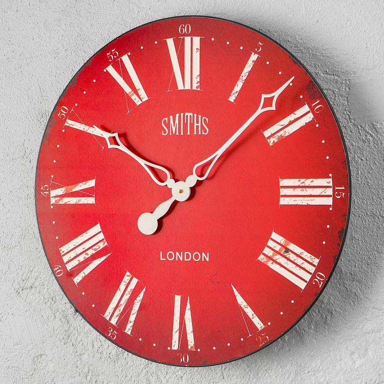 Красные настенные часы в античном стиле Смитс Antique Style Smiths Wall Clock Red