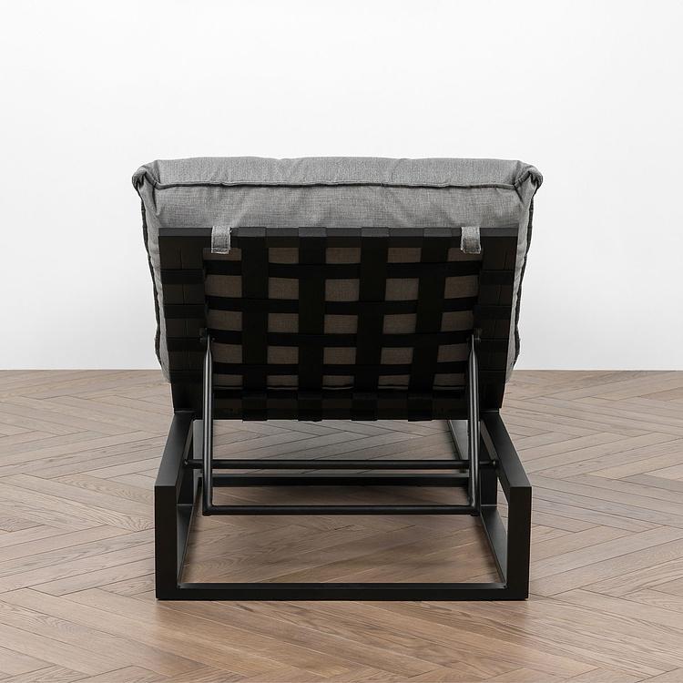 Садовый шезлонг-лежак Reef Lounger, Black акриловая ткань Flanelle - ракурс 5