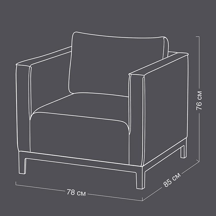 Садовое кресло Eon Armchair, Black акриловая ткань Almond - ракурс 15