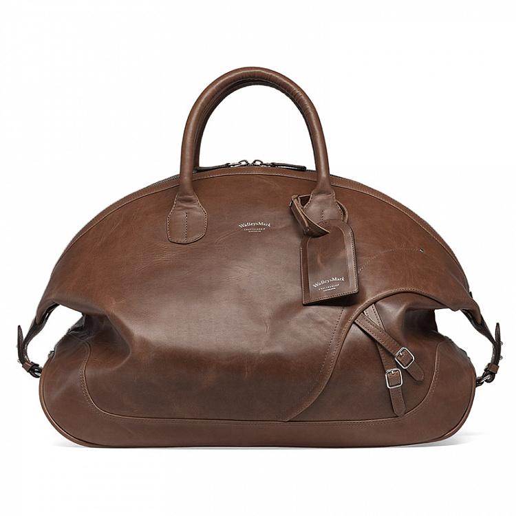 Песочно-коричневая кожаная дорожная сумка Поло Polo Bag, Sabbia