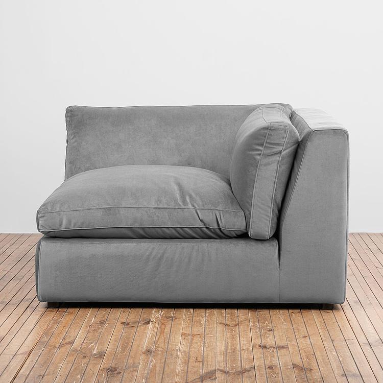 Угловой модульный бархатный диван Зенна 2, S Zenna Group Small 2 Velvet