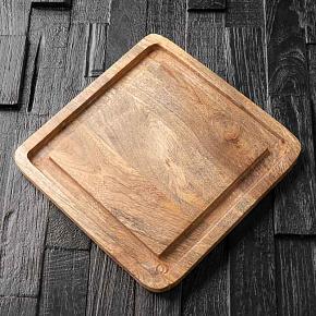 Square Wooden Plate