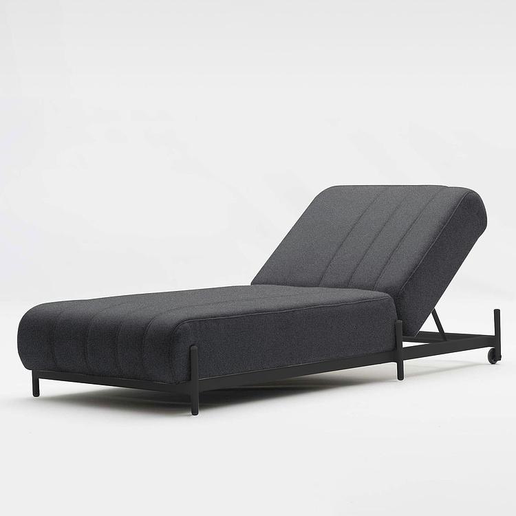 Садовый шезлонг-лежак Luna Lounger, Black акриловая ткань Flanelle
