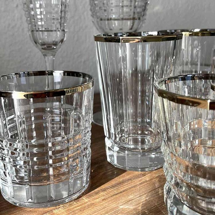 Высокий стакан с золотым ободком Макасар Macassar Glass Tall With Golden Rim