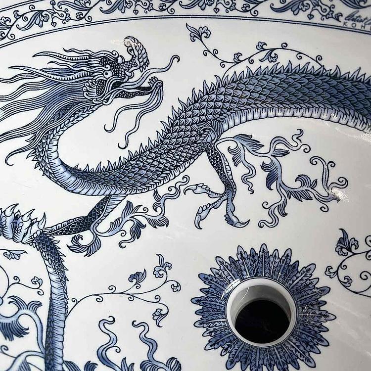 Встраиваемая раковина с рисунком Империал Блу Imperial Blue Oval Wash Basin