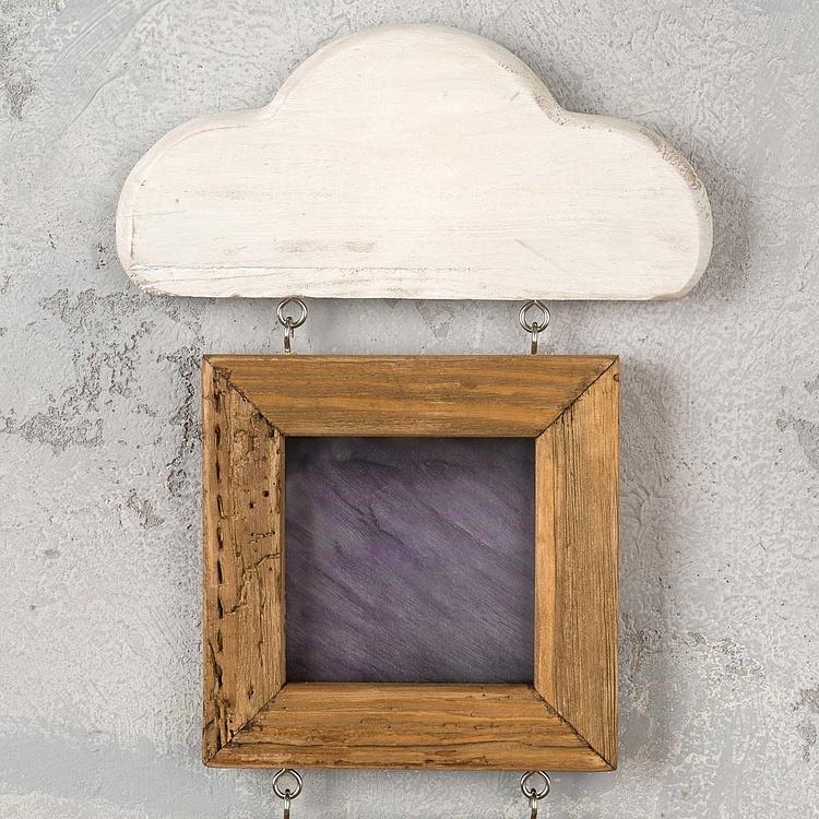 Вертикальная рамка для трёх фото с белым облаком Vertical White Cloud Photo Frame