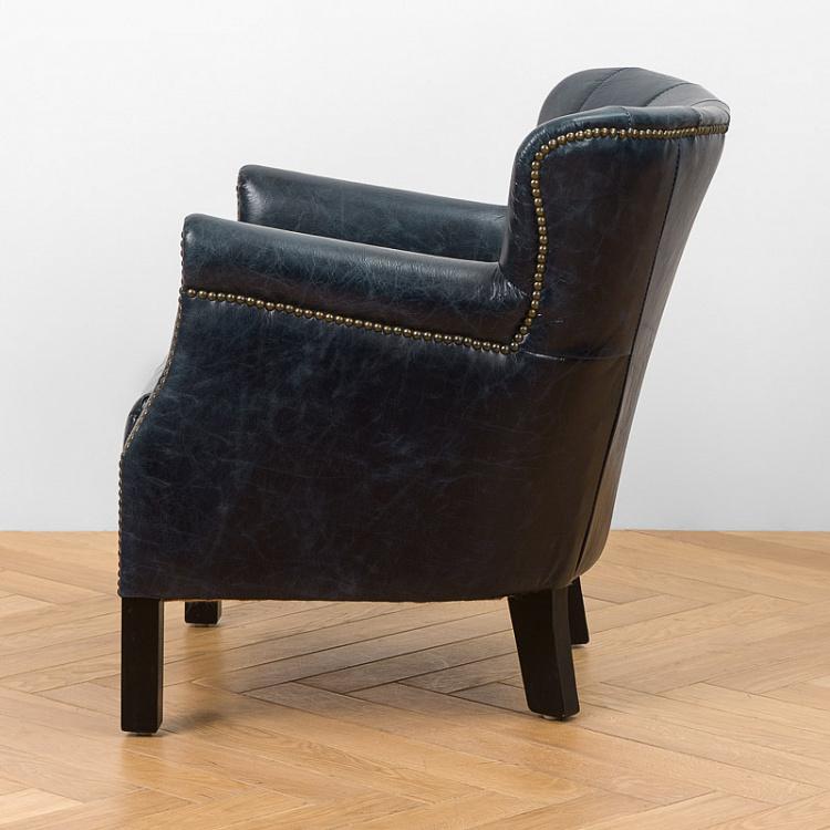 Кресло Поль с отделкой полосами, чёрные ножки Paul Armchair With Stripes, Black Wood D