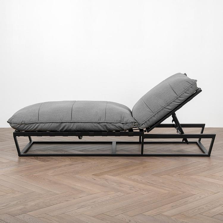 Садовый шезлонг-лежак Reef Lounger, Black акриловая ткань Flanelle - ракурс 3