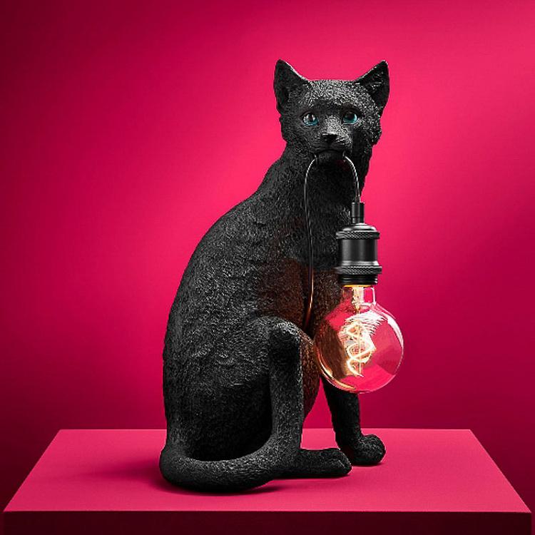 Настольная лампа с чёрной кошкой Шушу Table Lamp Chouchou Black