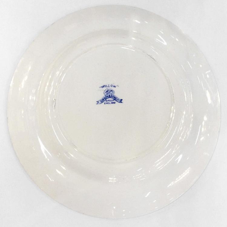 Винтажная тарелка белая с голубым мотивом 20, M Vintage Plate Blue White Medium 20