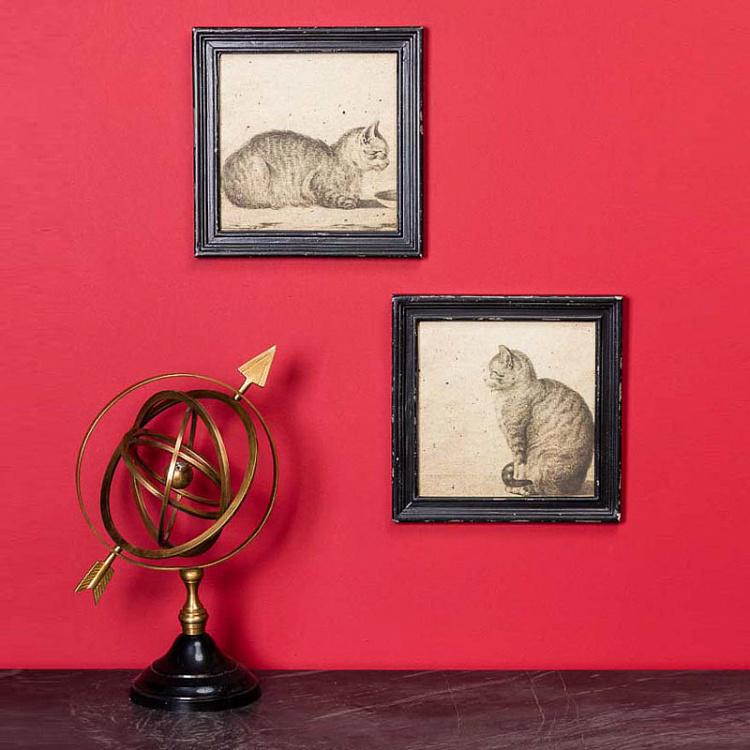Набор из двух картин-принтов без стекла Коты Set Of 2 Frames With Cats Without Glass