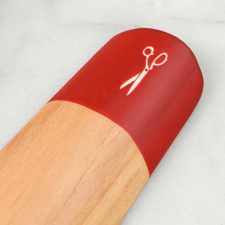 Красная деревянная ложка для обуви Oak Shoe Horn Red