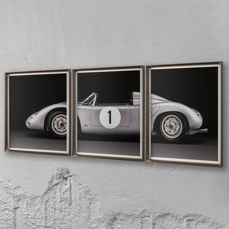 Set Of 3 Porsche 718 RSK, Pewter Frame