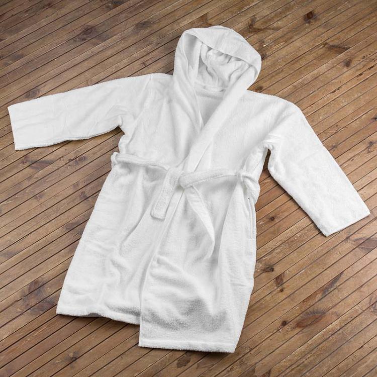 Белый банный халат с капюшоном, размер M	 CL Zero Twist Hooded Robe White M