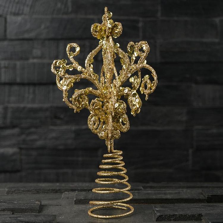 Glitter Sequin Chandelier Tree Topper Gold 25,5 cm discount