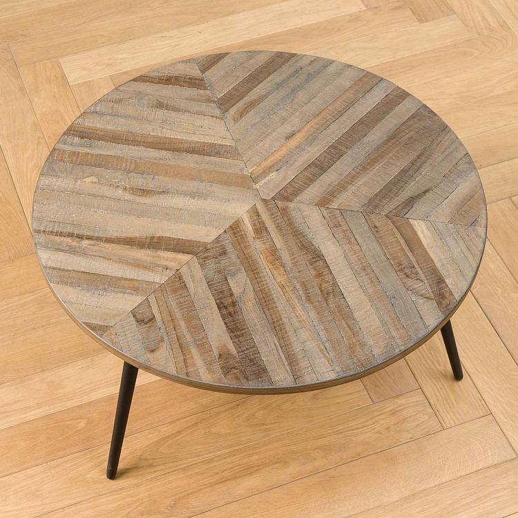 Журнальный круглый стол из переработанного тика Round Coffee Table Recycled Teak