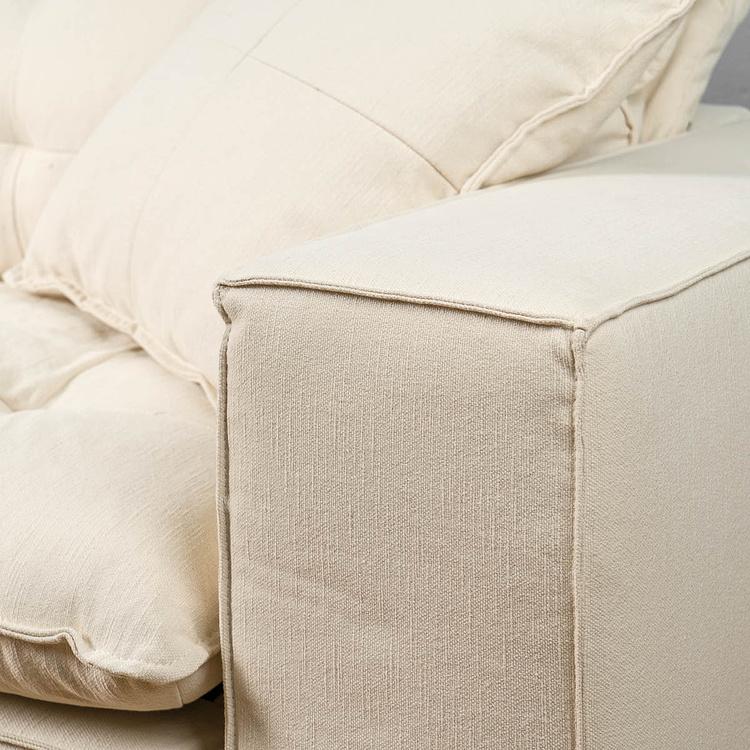 Трёхместный льняной диван Сити, ножки цвета латуни City 3 Seater, Brass Metal Linen RM