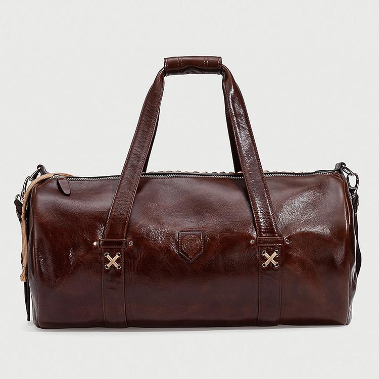 Спортивная сумка Sport Bag Model 38 натуральная кожа Vintage Cherry - ракурс 2