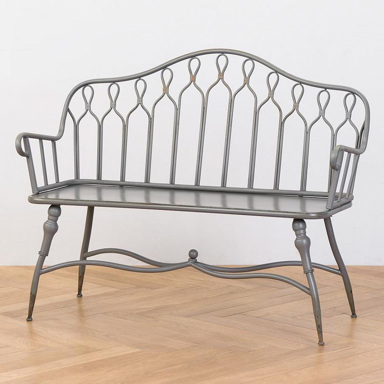 Valery Metal Bench Grey Patina