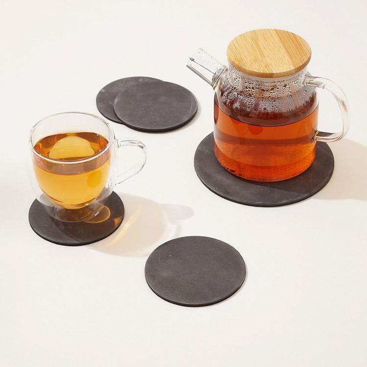 Набор из пяти круглых подставок под стаканы и чайник Смоки Set Of 5 Round Coasters Smoky