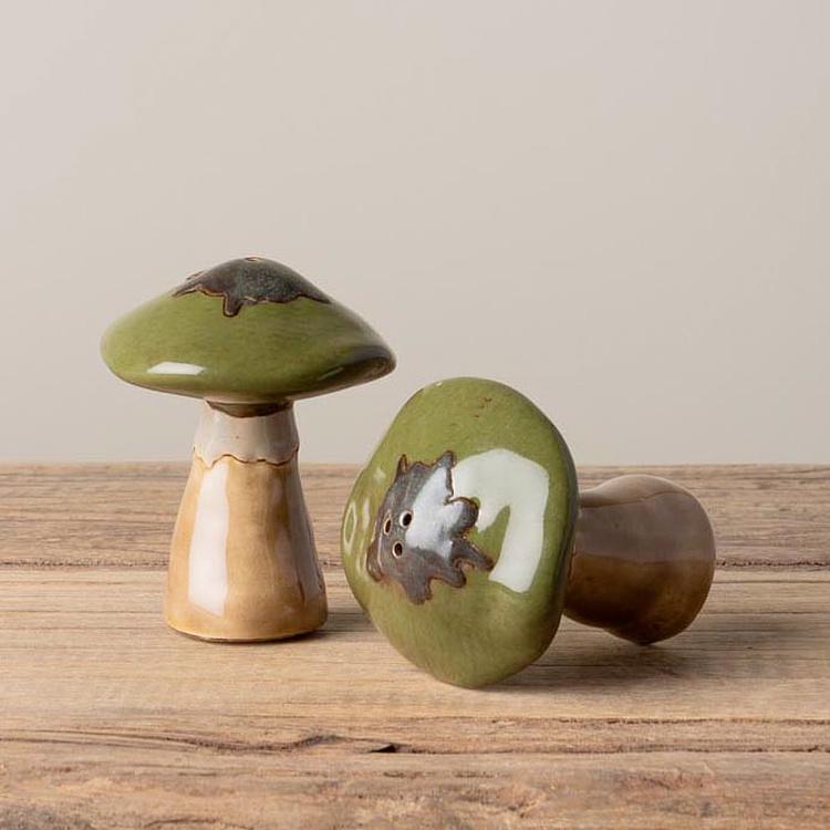 Набор для специй Зелёные грибы Set Of 2 Salt And Pepper Green Mushrooms