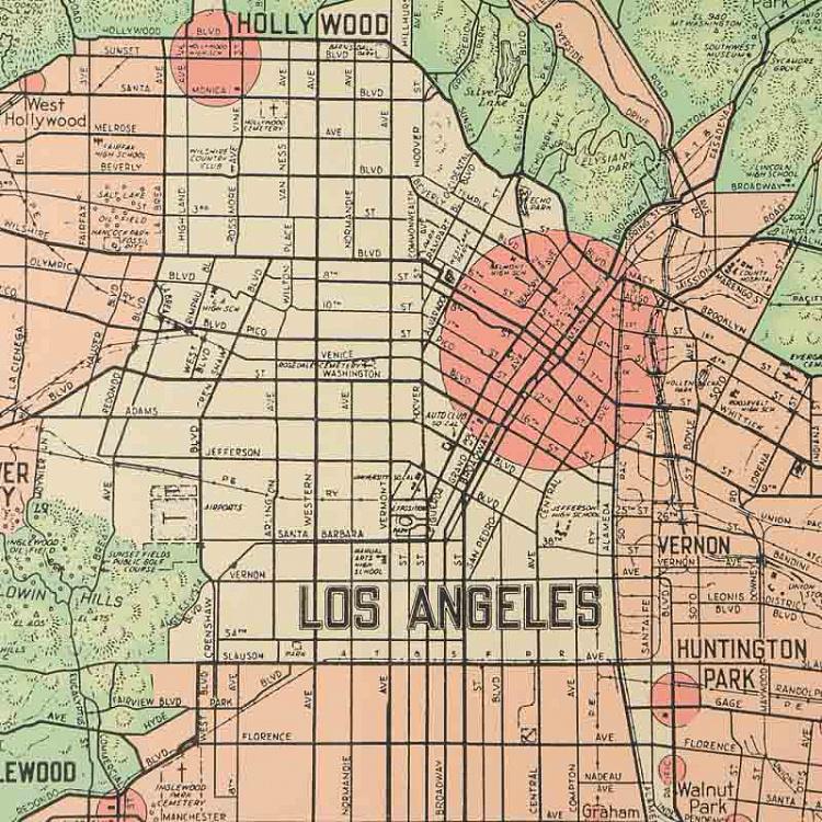 Картина-принт Карта Лос-Анджелеса, L Map Los Angeles Large