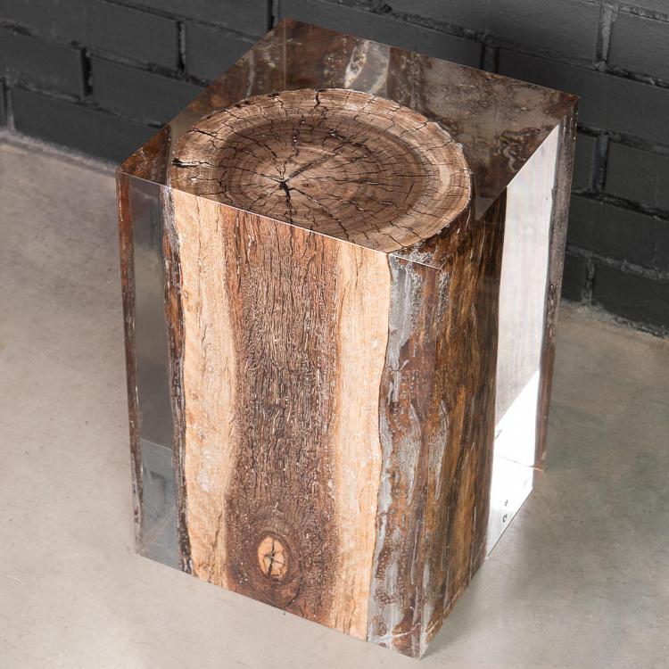Прикроватный столик Ниллек со стволом дерева в акриле F162 Nilleq Occasional Table, Drift Wood