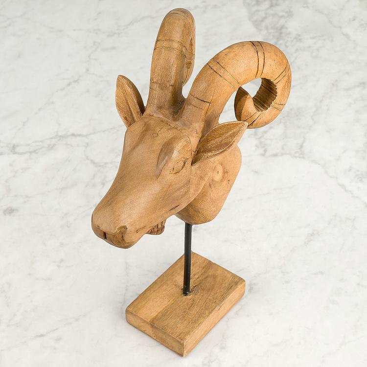 Статуэтка Голова козерога Билли Billy Goat Head Mango Wood