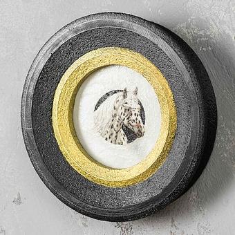 Spotted Horse Painting In Round Frame