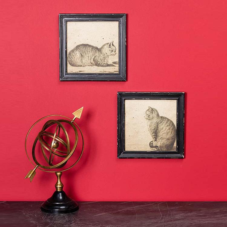 Набор из двух картин-принтов без стекла Коты Set Of 2 Frames With Cats Without Glass