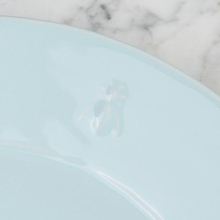 Голубая сервировочная тарелка Пчёлы Abeille Ceramic Blue Serving Plate