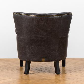 Кресло Paul Armchair With Stripes, Black Wood D натуральная кожа Antique Ebony - ракурс 5