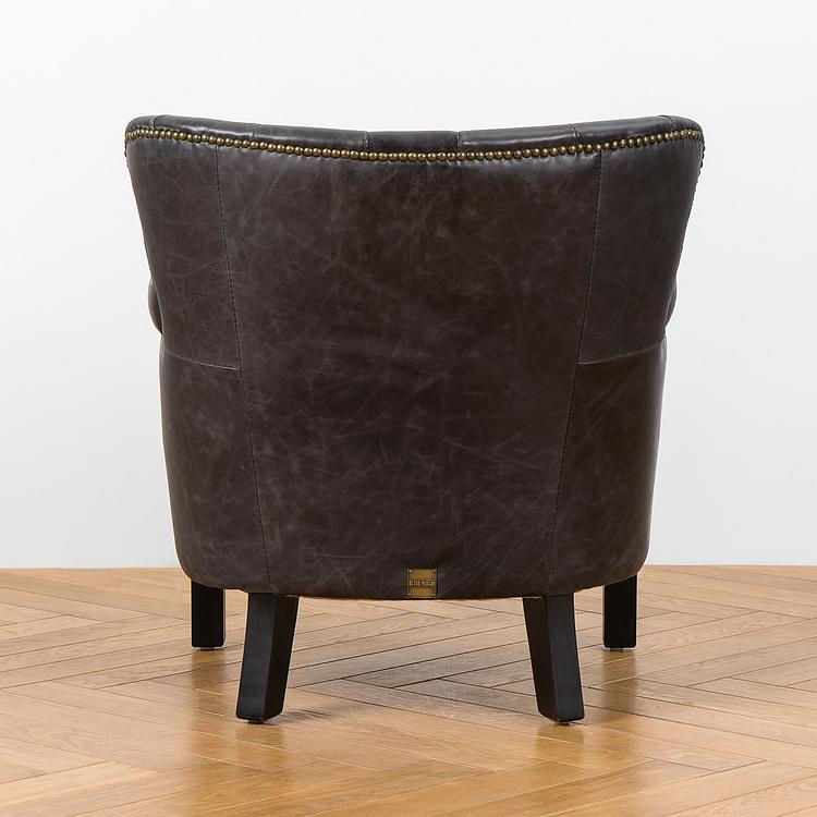 Кресло Paul Armchair With Stripes, Black Wood D натуральная кожа Antique Ebony - ракурс 5