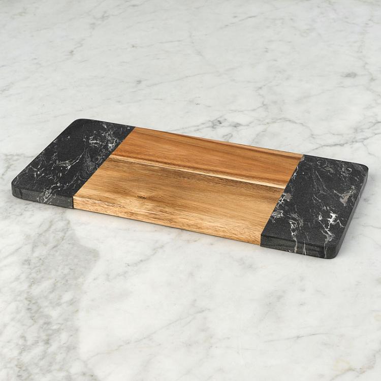 Nordic Marble And Acacia Serving Board