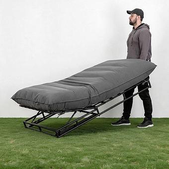 Садовый шезлонг-лежак Coral Lounger, Black акриловая ткань Anthracite Carbon - ракурс 9