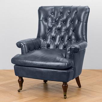 Кресло Castle Chair RM натуральная кожа Dark Blue Master