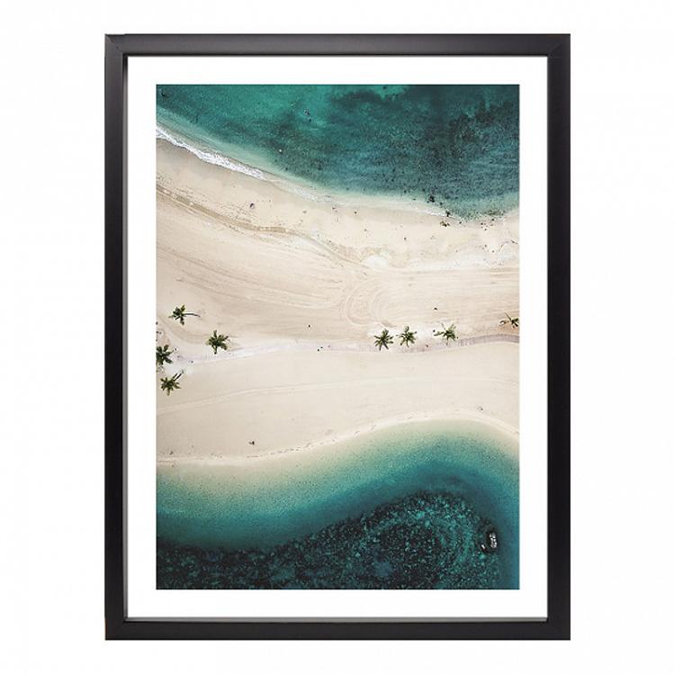 Фото-принт в чёрной раме Тропическая песчаная отмель Tropical Sandbar, Black Box Frame
