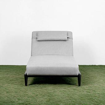 Садовый шезлонг-лежак Dune Lounger, Black акриловая ткань Anthracite Carbon - ракурс 2