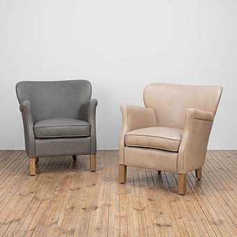 Кресло Greenwich Chair натуральная кожа Freehand Tipped Pewter