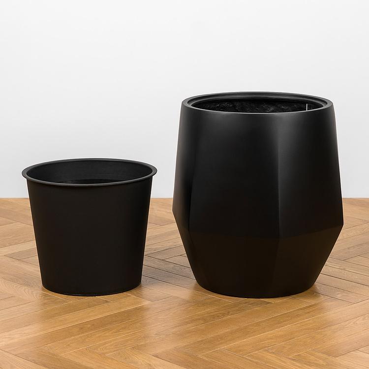 Кашпо Effectory Crystal Polyhedron Pot Anthracite Large - ракурс 5