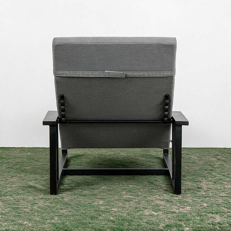 Садовый шезлонг-лежак Roxy Lounger, Black акриловая ткань Flanelle - ракурс 6