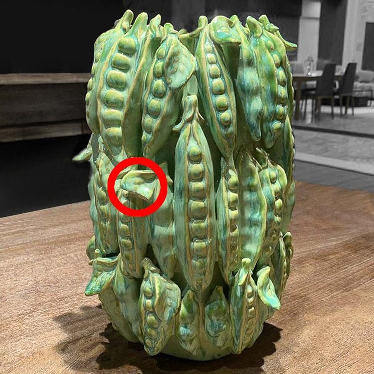 Зелёная узкая ваза Стручки гороха дисконт Peapod Green Vase Thin discount