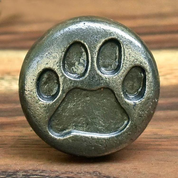 Мебельная ручка Отпечаток лапы Pewter Paw Print Knob