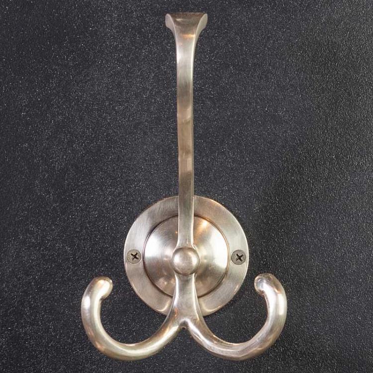 Двойной крючок цвета состаренного серебра Doube Robe Hook Antique Silver