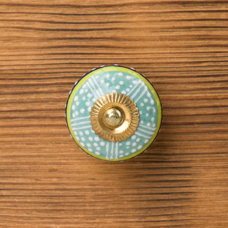 Мебельная ручка с бирюзовым рельефом Turquoise Relief Design Knob