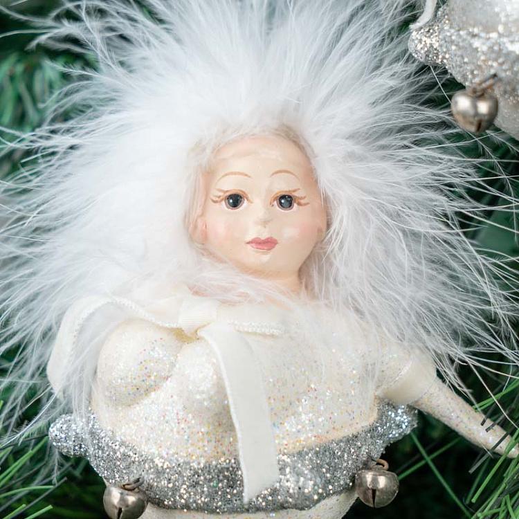 Набор из 3-х ёлочных игрушек Феи-толстушки Set Of 3 Winter Carousel Fatty Fairies Silver 14 cm