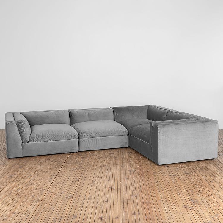 Угловой модульный бархатный диван Зенна 2, S Zenna Group Small 2 Velvet