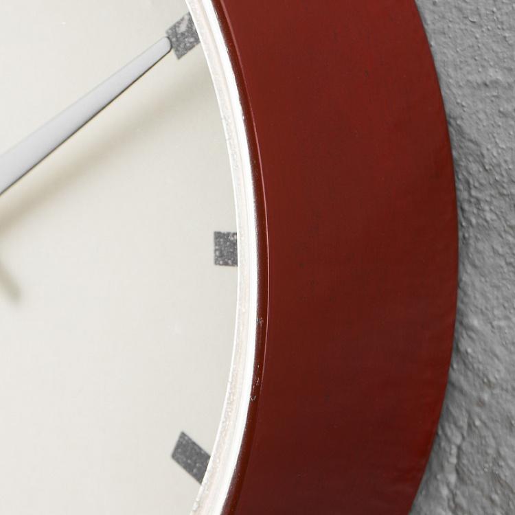 Бордовые настенные металлические часы Хорну Hornu Burgundy Metal Clock