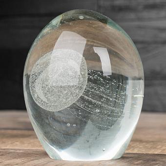 Glass Paperweight With White Jellyfish